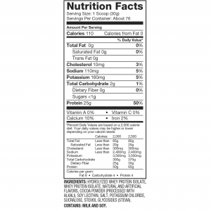 informacion nutricional iso 100 76 porciones