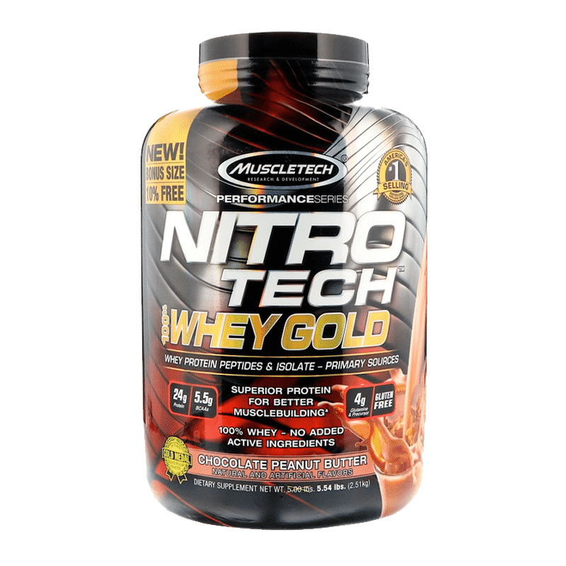 nitro tech 100% whey gold 5,5 lb chocolate peanut butter