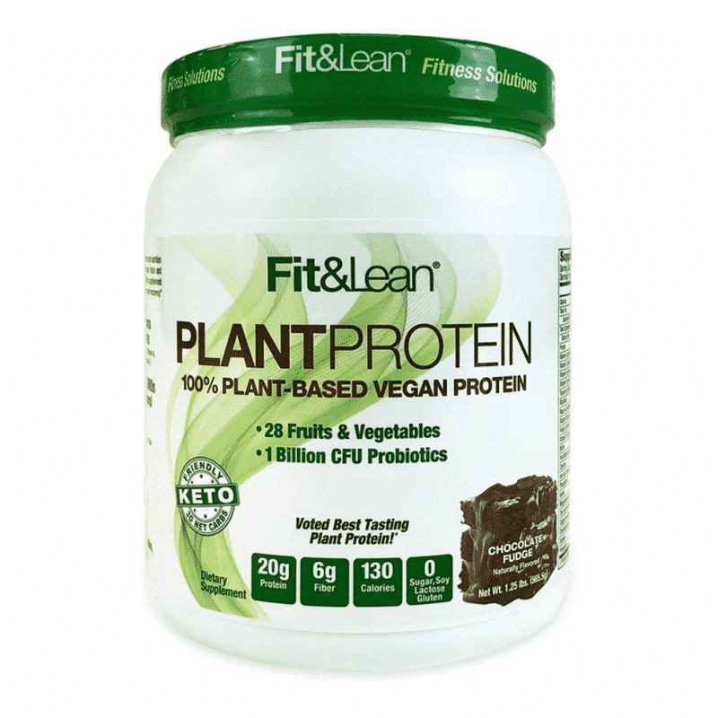 plant protein chocolate fudge fit and lean