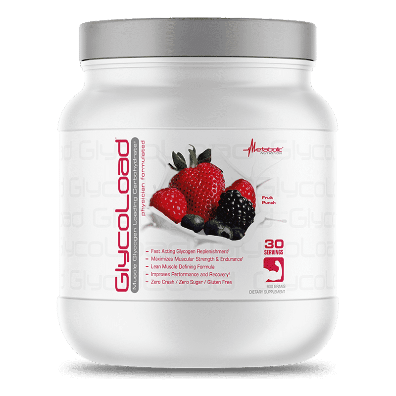 glycoload fruit punch 600 gramos 30 porciones metabolic nutrition