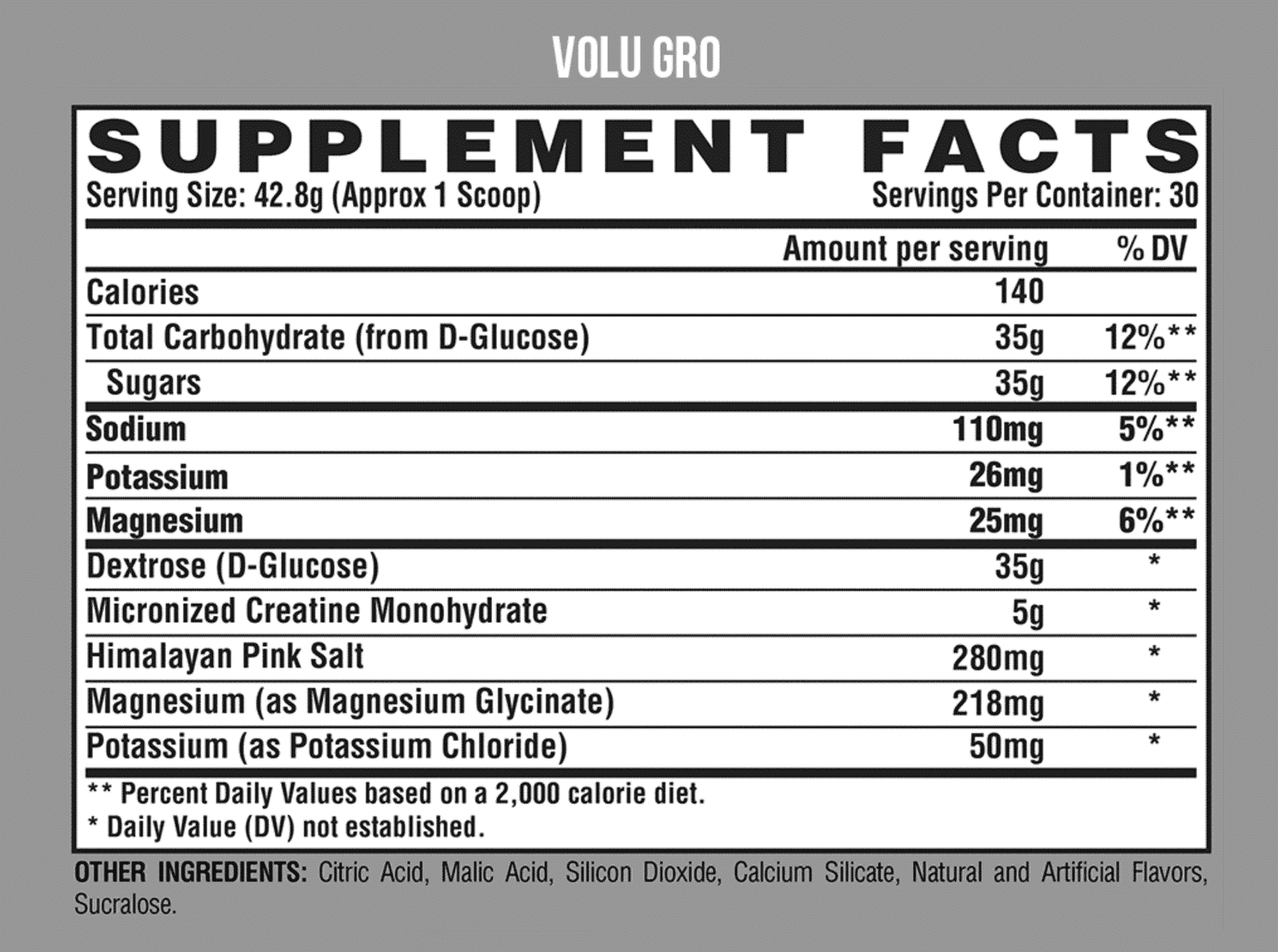 volu gro 1275 gramos nutrex research información nutricional