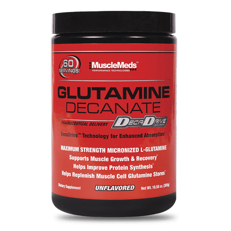 glutamine decanate unflavored 300 gramos musclemeds
