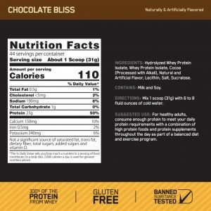 gold standard 100 isolate chocolate bliss 44 porciones optimum nutrition informacion nutricional