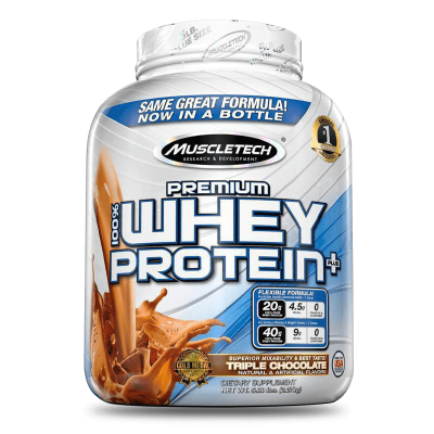 premium 100% whey protein plus triple chocolate 5 libras muscletech