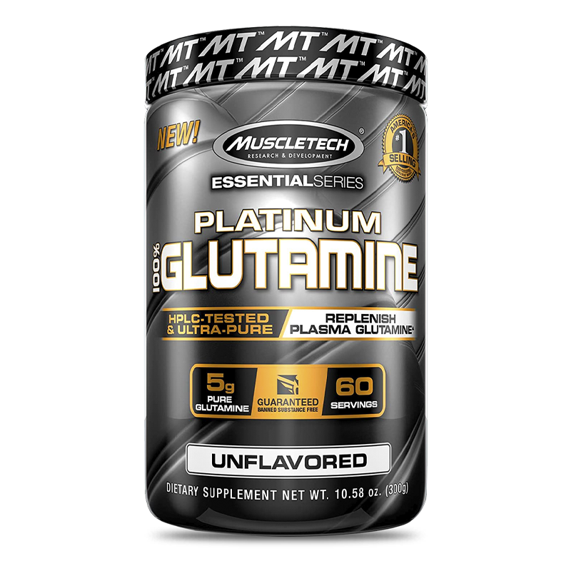 platinum 100% glutamine 60 porciones sin sabor muscletech