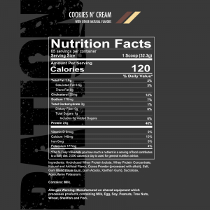 ration cookies and cream redcon1 informacion nutricional