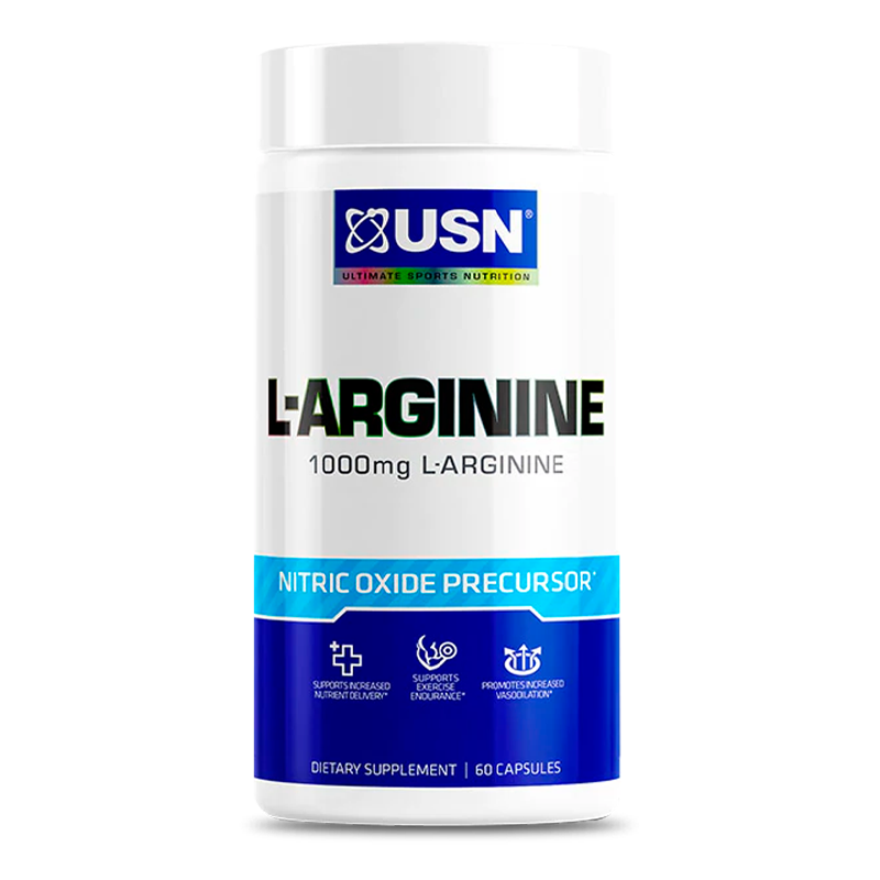 l-arginine 1000mg 60 capsulas 30 porciones usn