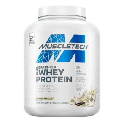 grass fed 100% whey protein deluxe vanilla muscletech 4,57 libras 2,07 kilogramos