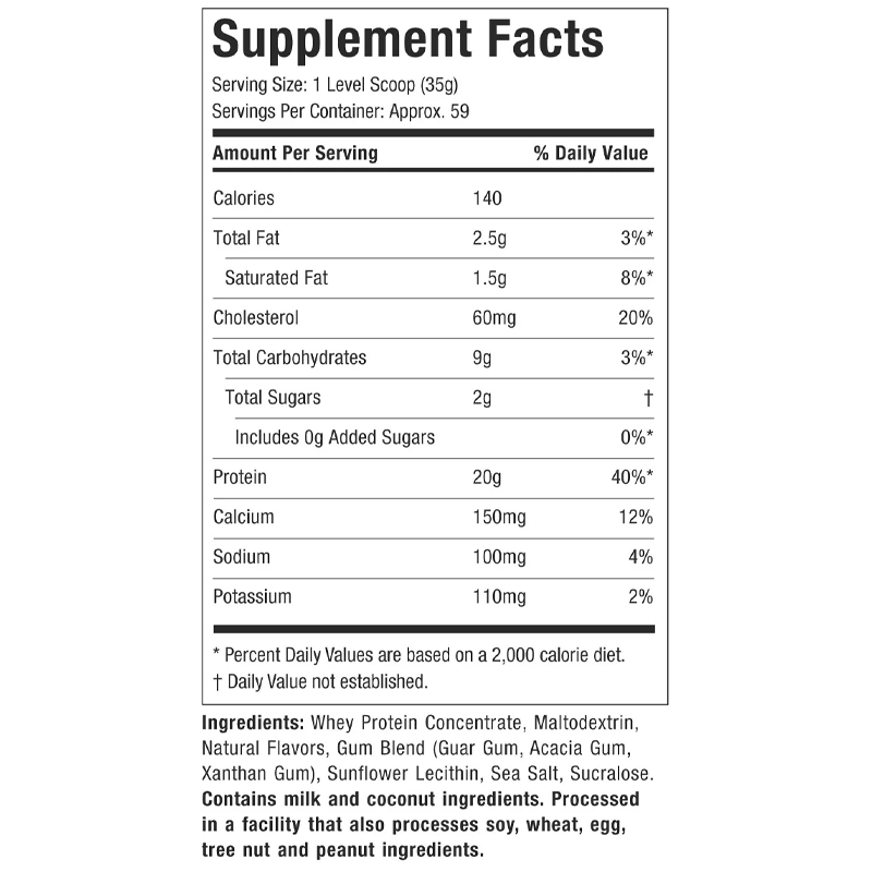 grass fed 100 whey protein deluxe vanilla muscletech 4,57 libras 2,07 kilogramos información nutricional