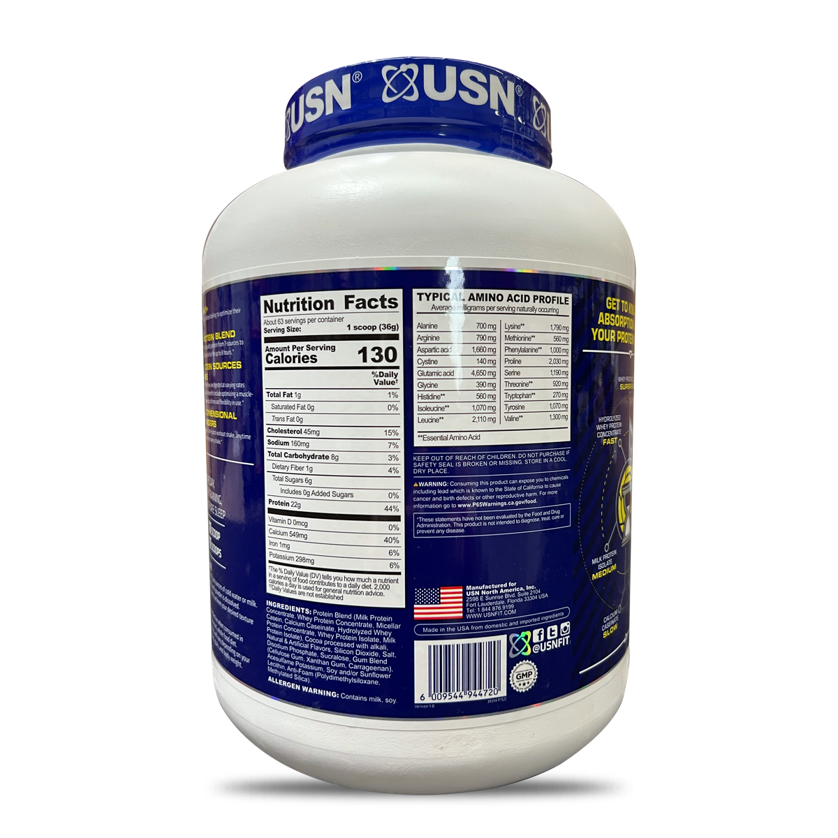 premium whey plus usn 5 libras 130 calorías