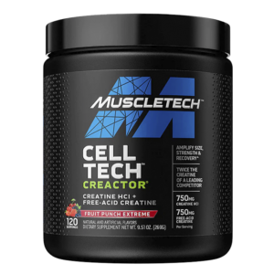 MuscleTech Creactor Fruit Punch Extreme 269 g con 750 mg de creatina HCl por porción