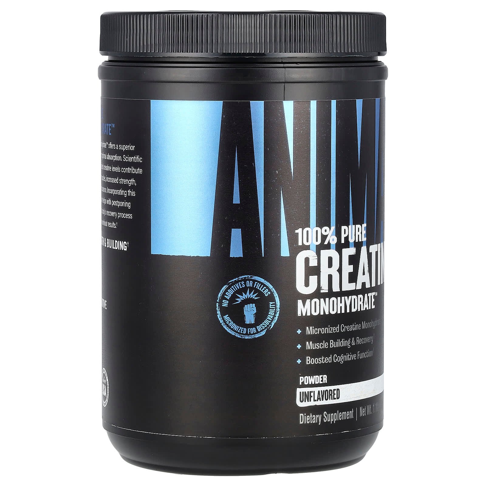 25 100 pure creatine monohydrate animal 500 gramos sin sabor