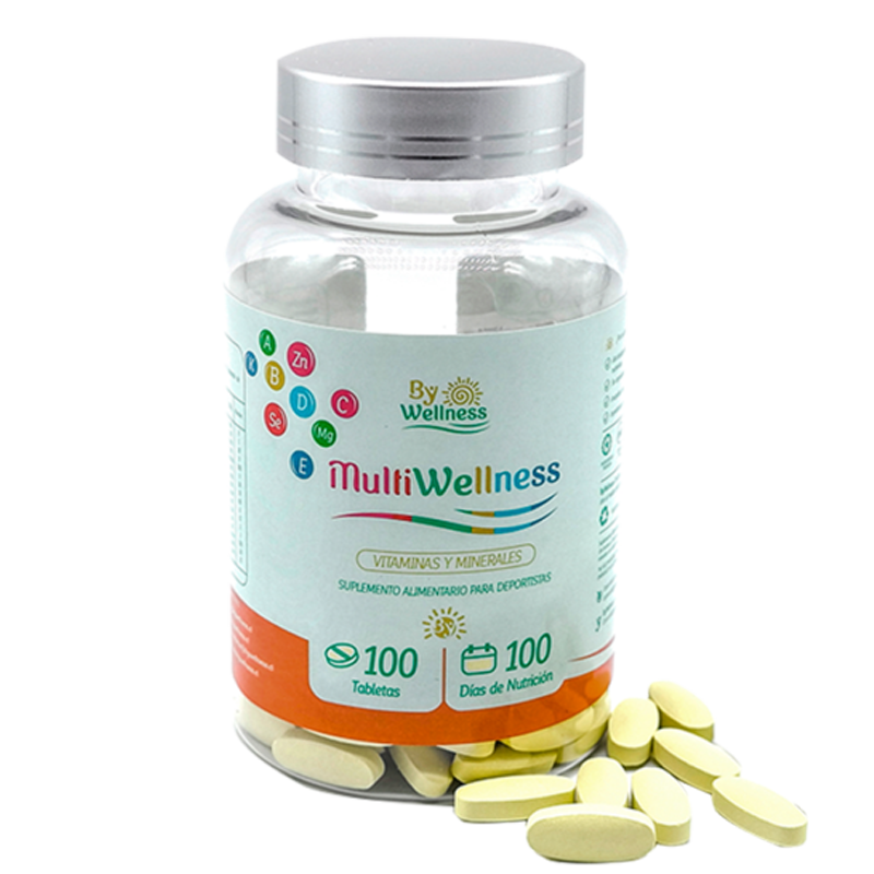 multiwellness vitaminas y minerales 100 tabletas bywellness