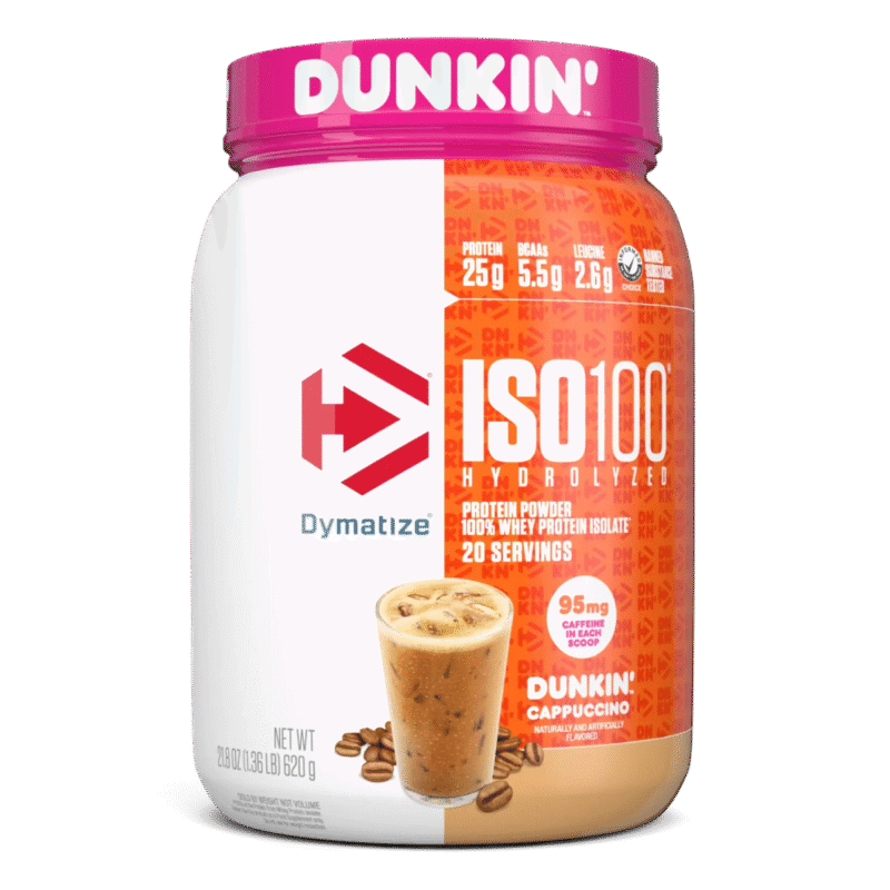 dymatize iso 100 dunkin cappuccino 1 4 libras