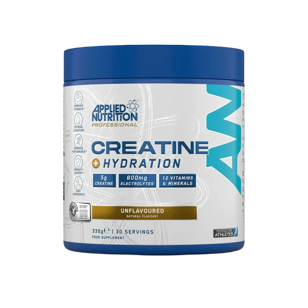 Applied Nutrition Creatine + Hydration Sin Sabor 330 g y 30 porciones
