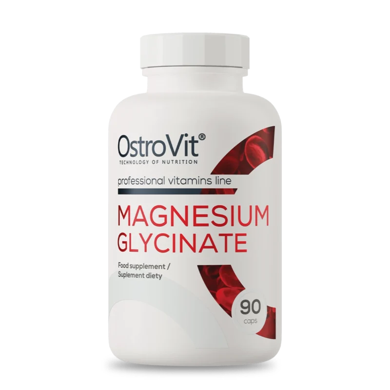 Ostrovit Vitamina Magnesio Glicinato 90 Caps OstroVit Magnesium Glycinate frasco de bisglicinato de magnesio 90 cápsulas