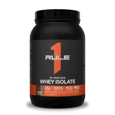 Proteína whey isolate Rule 1 R1 Protein sabor Chocolate Fudge 1,98 libras 28 porciones