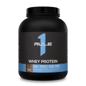 Proteína Rule 1 Whey Protein Chocolate Fudge 5,02 libras 65 porciones