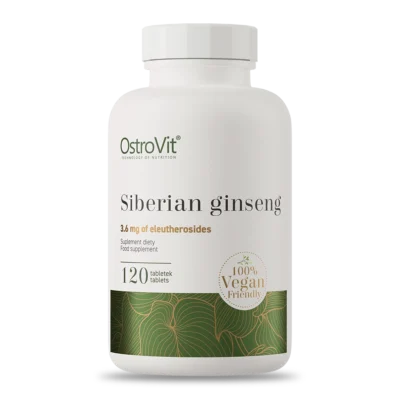 OstroVit Siberian Ginseng frasco de ginseng siberiano vegano 120 tabletas