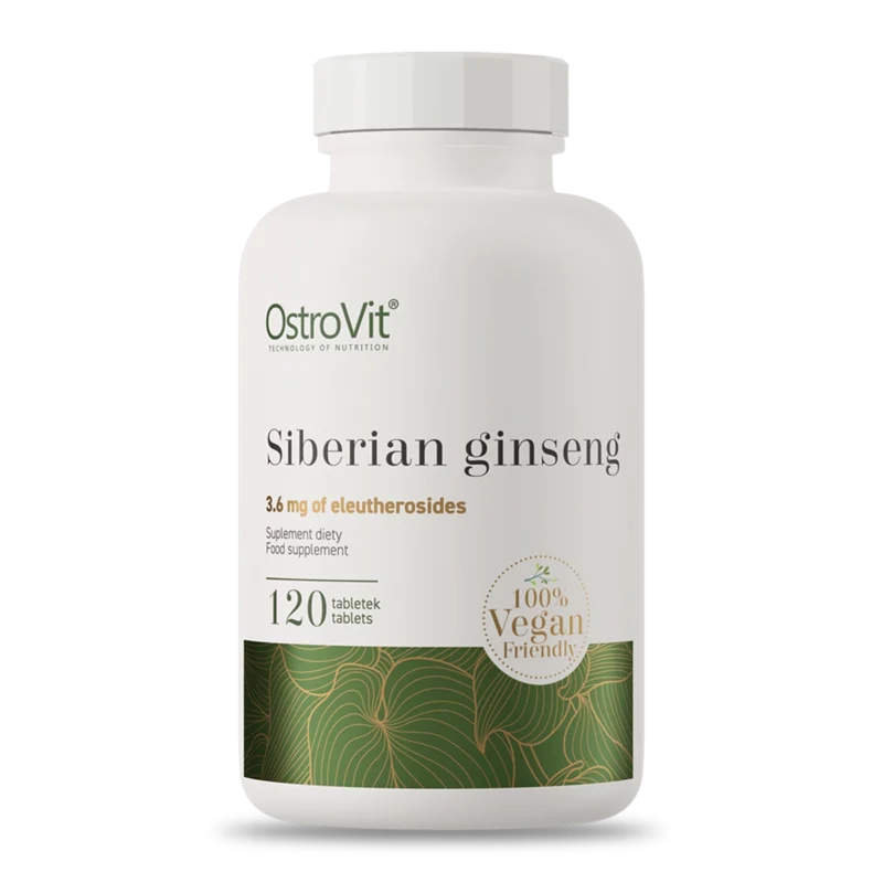 Ostrovit Bienestar Ginseng Siberiano 120 Tabs OstroVit Siberian Ginseng frasco de ginseng siberiano vegano 120 tabletas