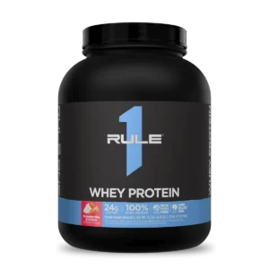 Proteína Rule 1 Whey Protein Strawberries & Crème 4,95 libras 67 porciones