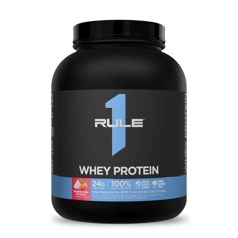 whey-protein-strawberry-cream-rule1_1-2.webp Proteína Rule 1 Whey Protein Strawberries & Crème 4,95 libras 67 porciones