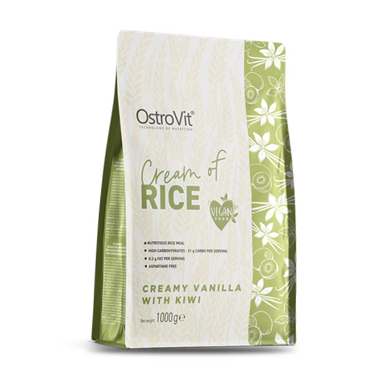 OstroVit Cream of Rice crema de arroz 1 kilo sabor vainilla cremosa con kiwi