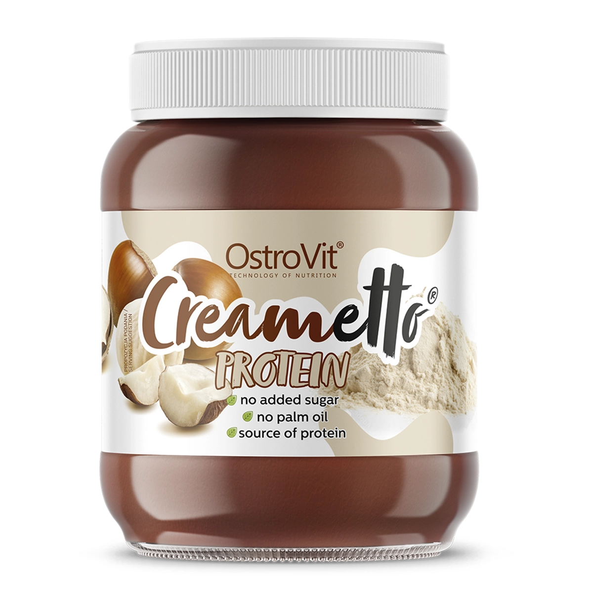 OstroVit Creametto Protein crema de avellanas 320 gramos con 18 g de proteína por 100 g