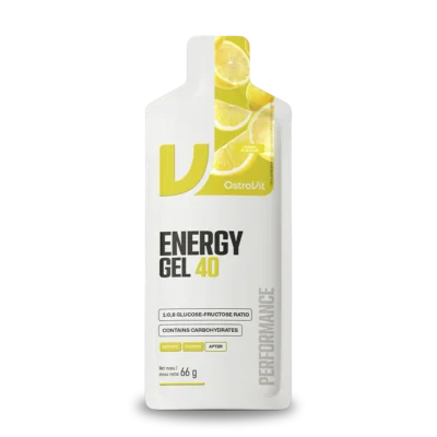 OstroVit Energy Gel 40 sabor limón sobre de 66 gramos con 40 g de carbohidratos