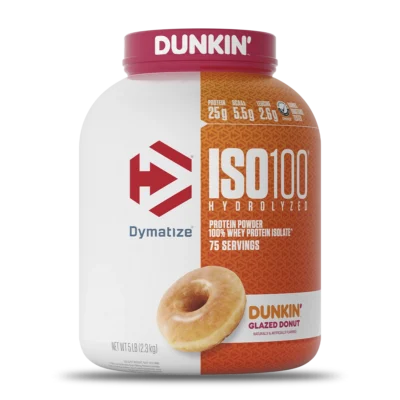 Dymatize ISO 100 Hydrolyzed Dunkin Glazed Donut 5 Libras 75 porciones