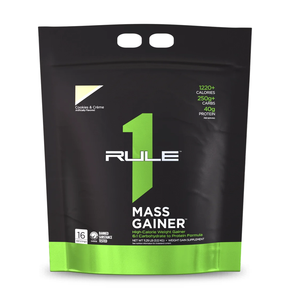 Rule 1 R1 Mass Gainer Cookies and Crème 11,29 libras 16 porciones