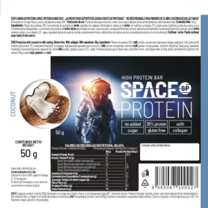 Etiqueta e información nutricional Space Protein Coco con 19,5 g de proteína