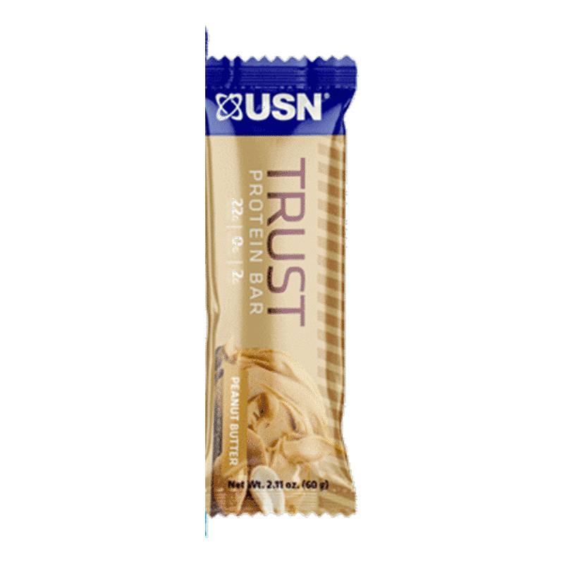 USN Trust Protein Bar Peanut Butter barra de 60 gramos con 8 g de fibra