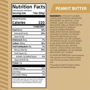 Panel nutricional USN Trust Protein Bar: 22 g de proteína por barra en Vanilla Cupcake, Peanut Butter y Chocolate Coconut