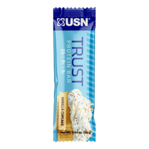 USN Trust Protein Bar Vanilla Cupcake barra de 58 gramos con 22 g de proteína